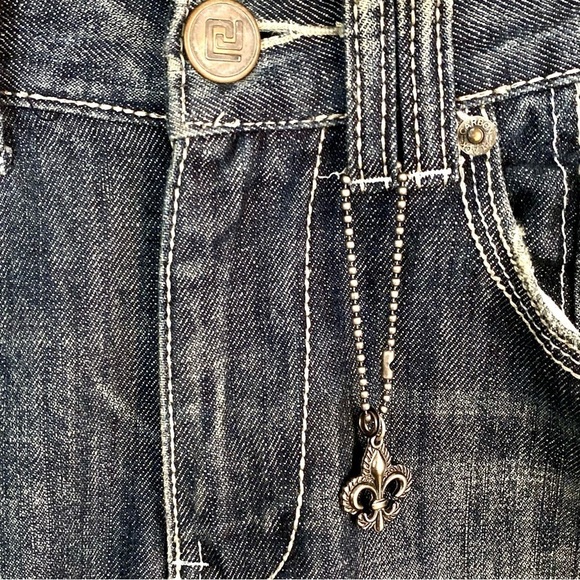 Carbon Black Men Distressed Relaxed Straight Leg Jeans 29x32 Denim - Picture 10 of 16